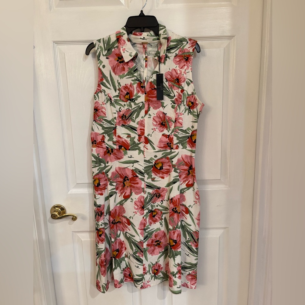Tahari Sleeveless Sundress with Notched Collar